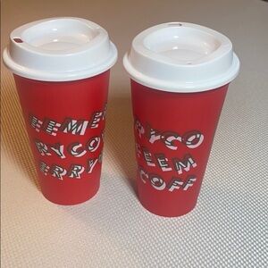 Starbucks 2013 Christmas tumblers 16oz set of 2
